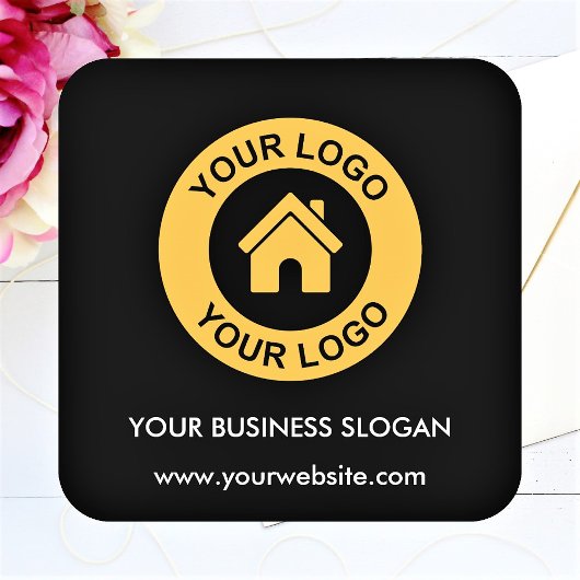 Slogan für benutzerdefiniertes Firmenlogo Quadratischer Aufkleber