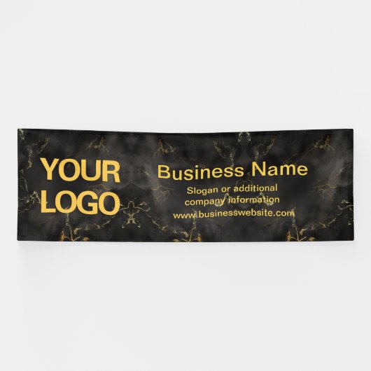 Slogan für das Unternehmen "Black and Gold Marble" Banner (Horizontal)