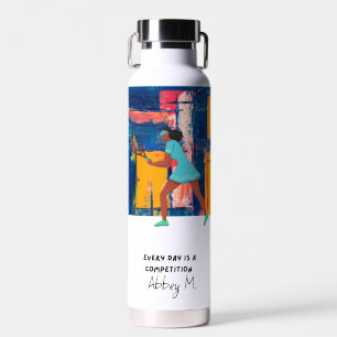 Slogan für Frauen oder Mädchen im Tennisspieler Trinkflasche