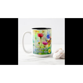 Slogan für individuelle Erholung mit Blume und Sch Zweifarbige Tasse