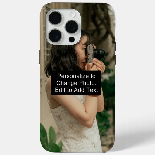 Slogan für Personalisiertes Foto hinzufügen Case-Mate iPhone Hülle (Rückseite)