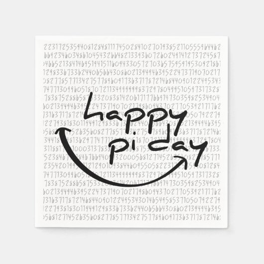 Slogan happy pi day. Fijne pi dag, 14 maart. Serviette (Vorderseite)