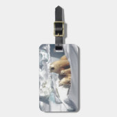 SLOGAN hinzufügen, um Polarbären auf dem Planeten  Gepäckanhänger (Vorderseite vertikal)