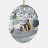 SLOGAN hinzufügen, um Polarbären auf dem Planeten Keramik Ornament (Rechts)