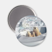 SLOGAN hinzufügen, um Polarbären auf dem Planeten  Magnet (Vorderseite/Rückseite)