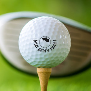 Slogan Jetzt geht's rund Golfball