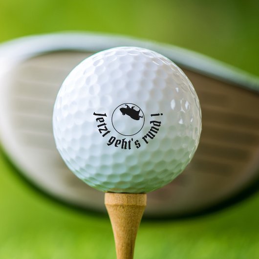 Slogan Jetzt geht's rund Golfball