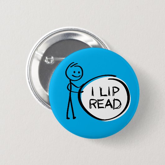Slogan Lippenlesen oder Lesen. Ik kan Lippenlezen. Button (Vorne & Hinten)