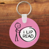 Slogan Lippenlesen oder Lesen. Ik kan Lippenlezen. Schlüsselanhänger (Vorderseite)