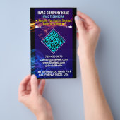 Slogan, Logo und QR-Code | Heizung und Kühlung Flyer (Handgriff)
