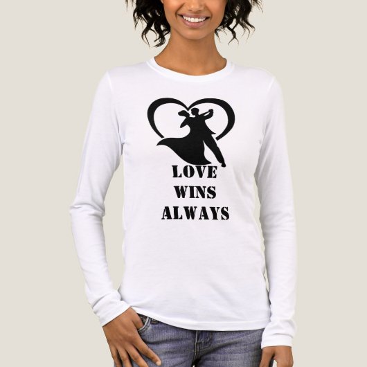 Slogan Long Sleeve T - Shirt | Liebe gewinnt immer (Vorderseite)