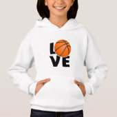 Slogan love Basketbal, ik hou van Basketbal. Hoodie (Vorderseite)