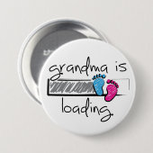 Slogan Oma lädt. Opa en oma worden. Button (Vorne & Hinten)