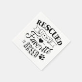 Slogan Rescued ist meine Lieblingsrasse White Napk Serviette (Ecke)
