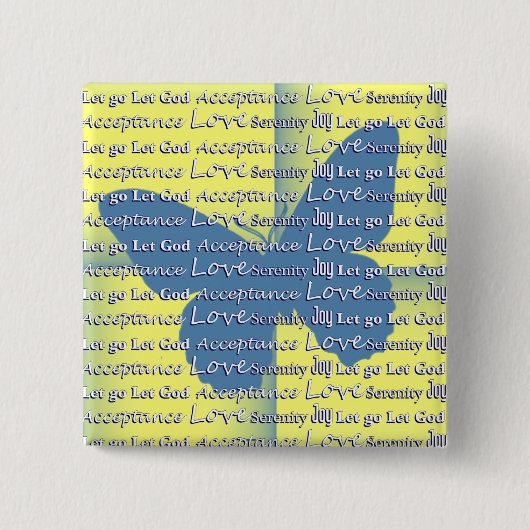 Slogan Schmetterling Button (Vorderseite)