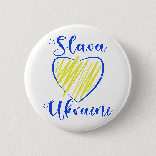 Slogan Slava Ukraini Gloria an die Ukraine Button (Vorderseite)