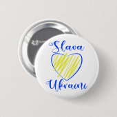 Slogan Slava Ukraini Gloria an die Ukraine Button (Vorne & Hinten)