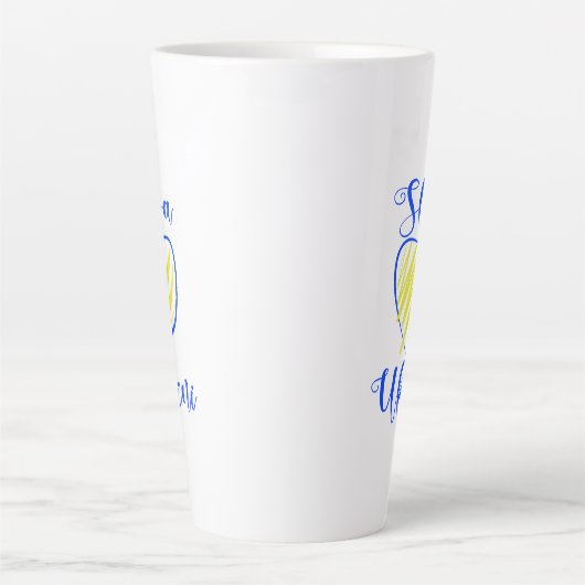 Slogan Slava Ukraini Gloria an die Ukraine Milchtasse (Vorderseite)