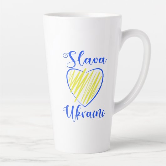 Slogan Slava Ukraini Gloria an die Ukraine Milchtasse (Rechts)