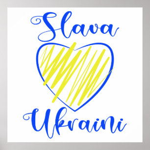Slogan Slava Ukraini Gloria an die Ukraine Poster