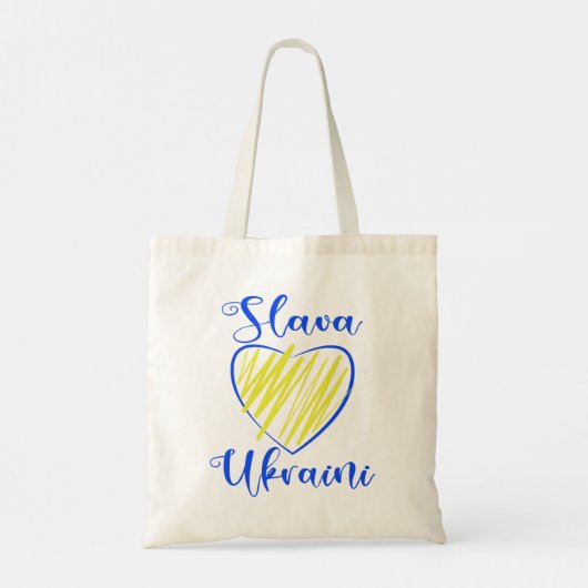 Slogan Slava Ukraini Gloria an die Ukraine Tragetasche (Rückseite)