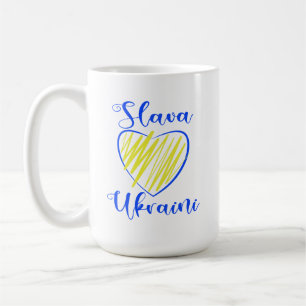 Slogan Slava Ukraini Ruhm der Ukraine Herz Cof Kaffeetasse
