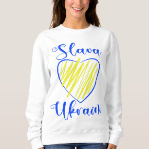 Slogan Slawa Ukrajini Ruhm der Ukraine Herz  Sweatshirt