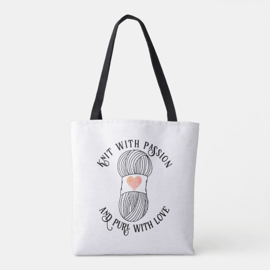 Slogan-Strick mit Leidenschaft-Purl mit Liebe Tasche (Rückseite)