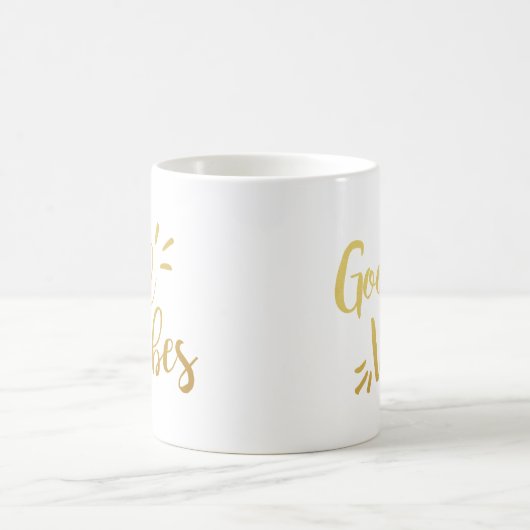 Slogan-Tasse | Good Vibes | goldgelb Kaffeetasse (Mittel)