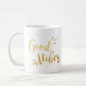 Slogan-Tasse | Good Vibes | goldgelb Kaffeetasse (Links)