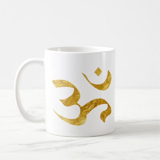 Slogan Tasse | Ohm Yoga Yogi | goldgelb (Links)