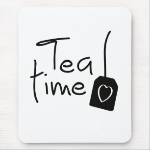 Slogan Tee Zeit - theetijd. kopje du trinkst. Mousepad