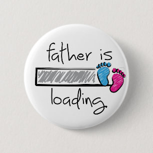 Slogan Vater geladen. Vader, papa worden. Button