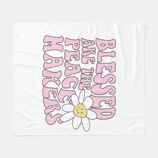 Slogan von Daisy and Peace Makers Fleecedecke (Vorderseite (Horizontal))