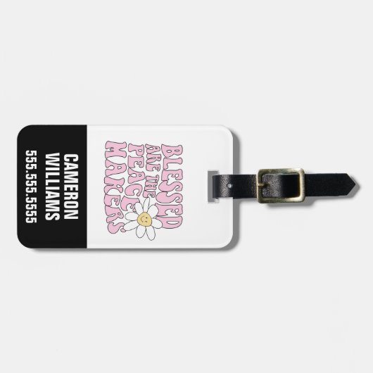Slogan von Daisy and Peace Makers Gepäckanhänger (Vorderseite horizontal)