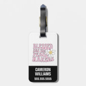 Slogan von Daisy and Peace Makers Gepäckanhänger (Rückseite vertikal)