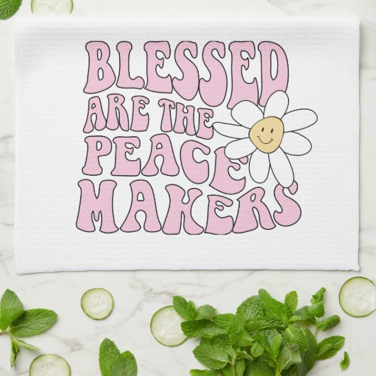 Slogan von Daisy and Peace Makers Geschirrtuch (Gefaltet)