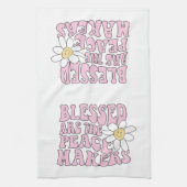 Slogan von Daisy and Peace Makers Geschirrtuch (Vertikal)
