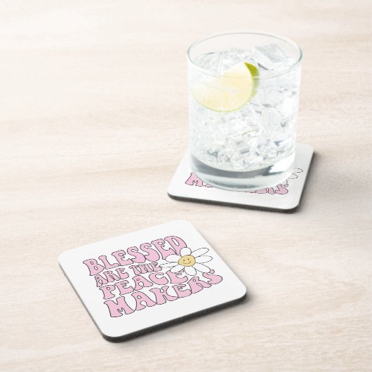 Slogan von Daisy and Peace Makers Getränkeuntersetzer (Rechte Seite)