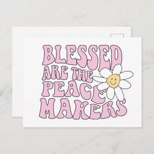 Slogan von Daisy and Peace Makers Postkarte (Vorne/Hinten)