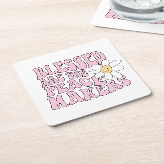 Slogan von Daisy and Peace Makers Rechteckiger Pappuntersetzer (angewinkelt)