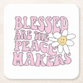 Slogan von Daisy and Peace Makers Rechteckiger Pappuntersetzer (Vorderseite)