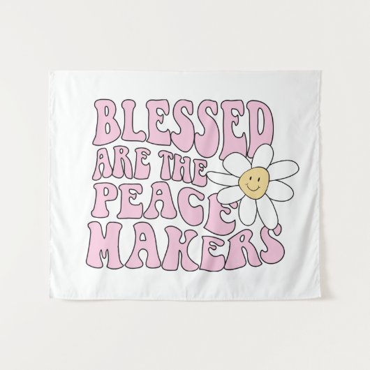 Slogan von Daisy and Peace Makers Wandteppich (Vorderseite (Horizontal))