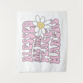 Slogan von Daisy and Peace Makers Wandteppich (Vorderseite)