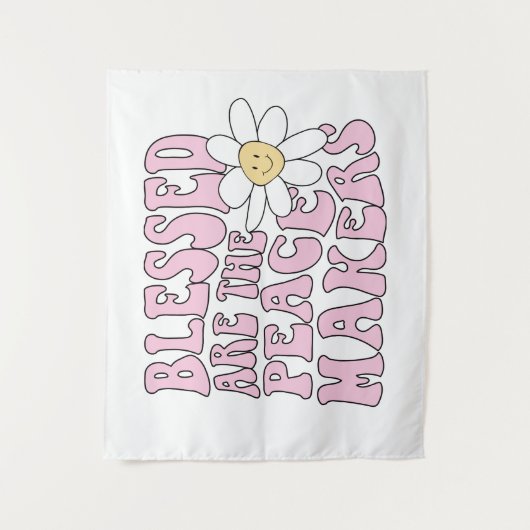 Slogan von Daisy and Peace Makers Wandteppich (Vorderseite)