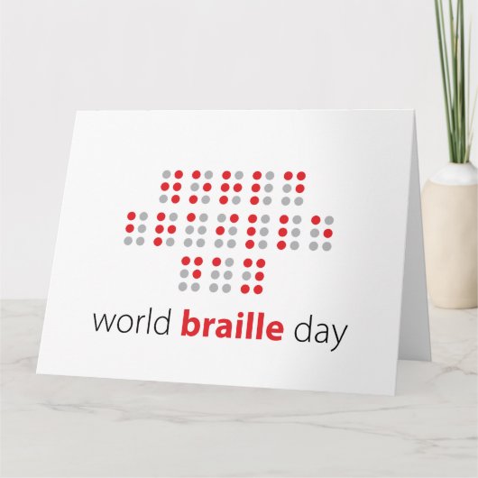 Slogan World braille day. Wereld braille dag. Karte (Vorderseite)
