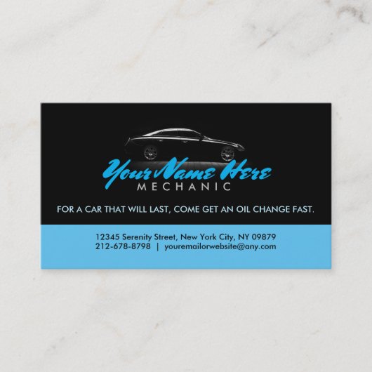 Slogans zum Ölwechsel Visitenkarte (Vorderseite)