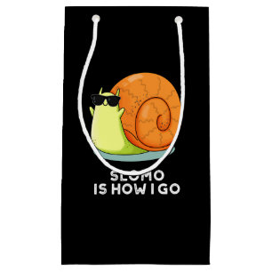 Slomo ist, wie ich funny Snail Puff Dark BG Kleine Geschenktüte