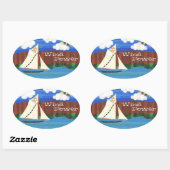 Sloop Clearwater Wind Power Ovaler Aufkleber (Blatt)