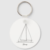 Sloop Sailboat Logo (Segelplan) Schlüsselanhänger (Vorderseite)